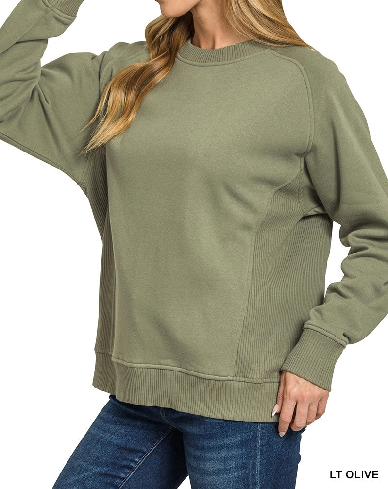 BEST SELLER The Lea Ribbed Side Sweatshirt