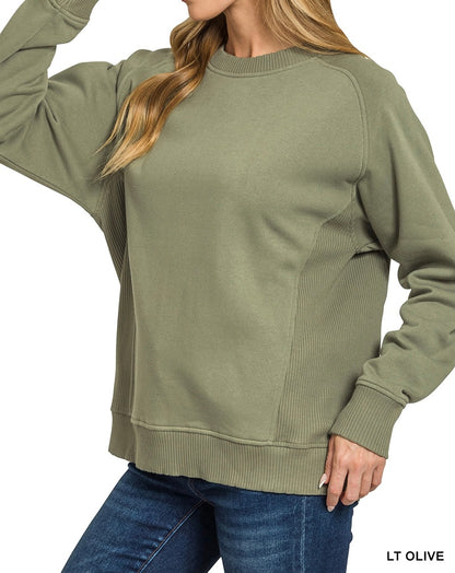 BEST SELLER The Lea Ribbed Side Sweatshirt