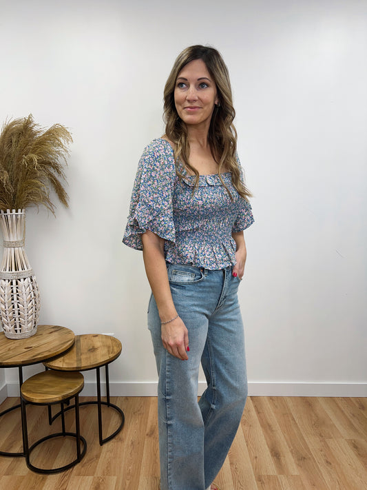 The Elanor Floral Cropped Top