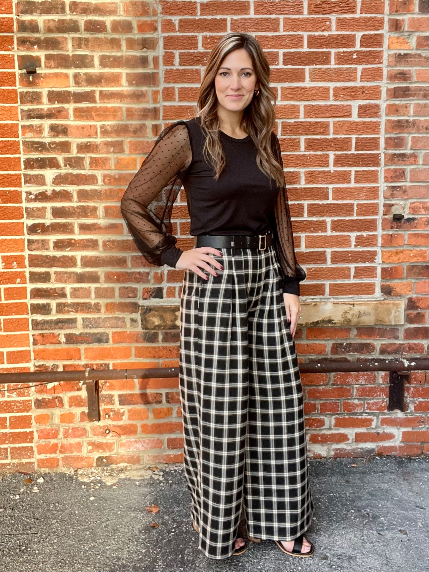The Bauleigh Wide Leg Plaid Pants