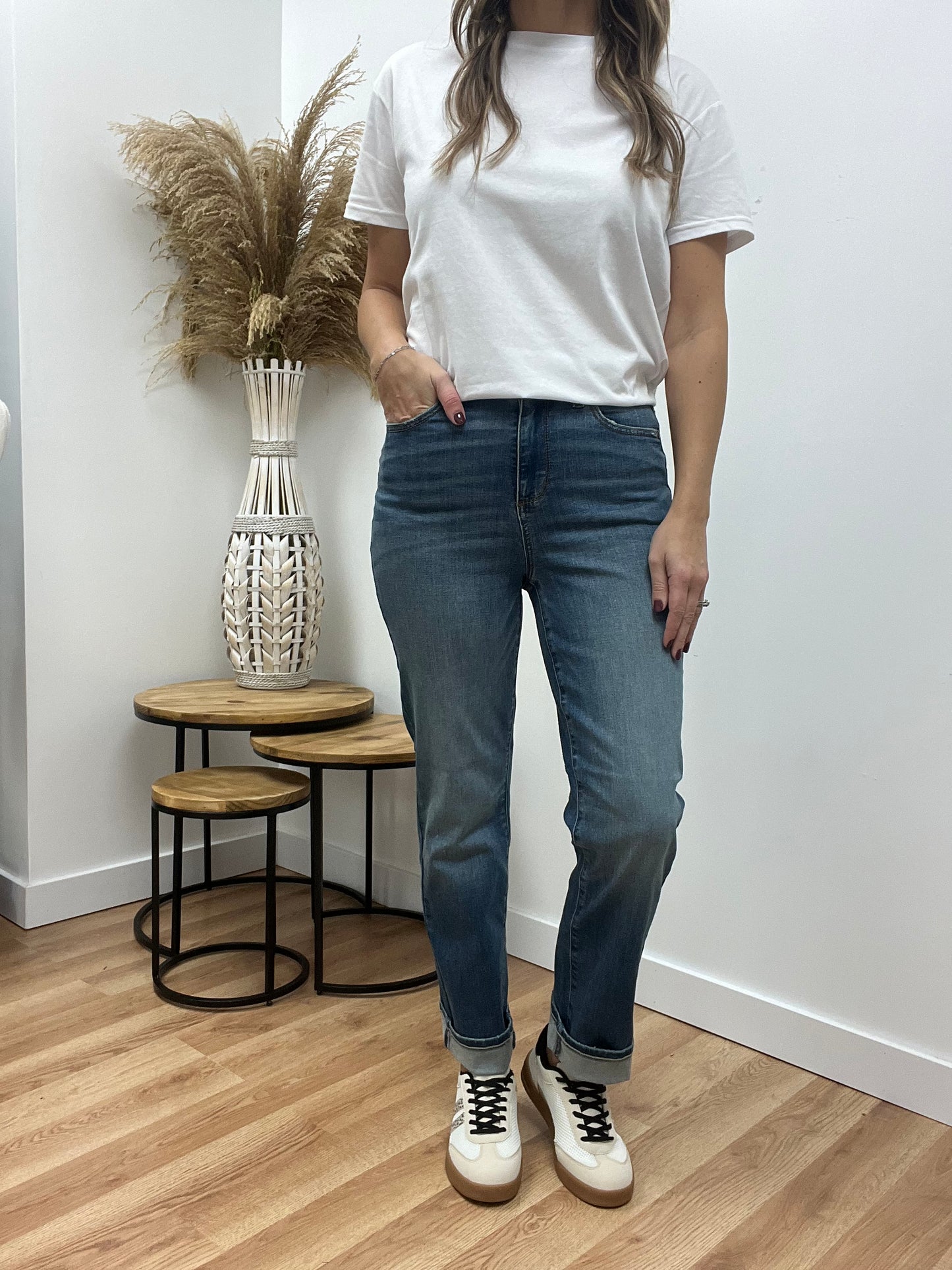 The Nadia High Rise Straight Leg Jeans