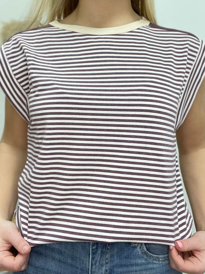 The Aralyn Short Sleeve Color Block Tee