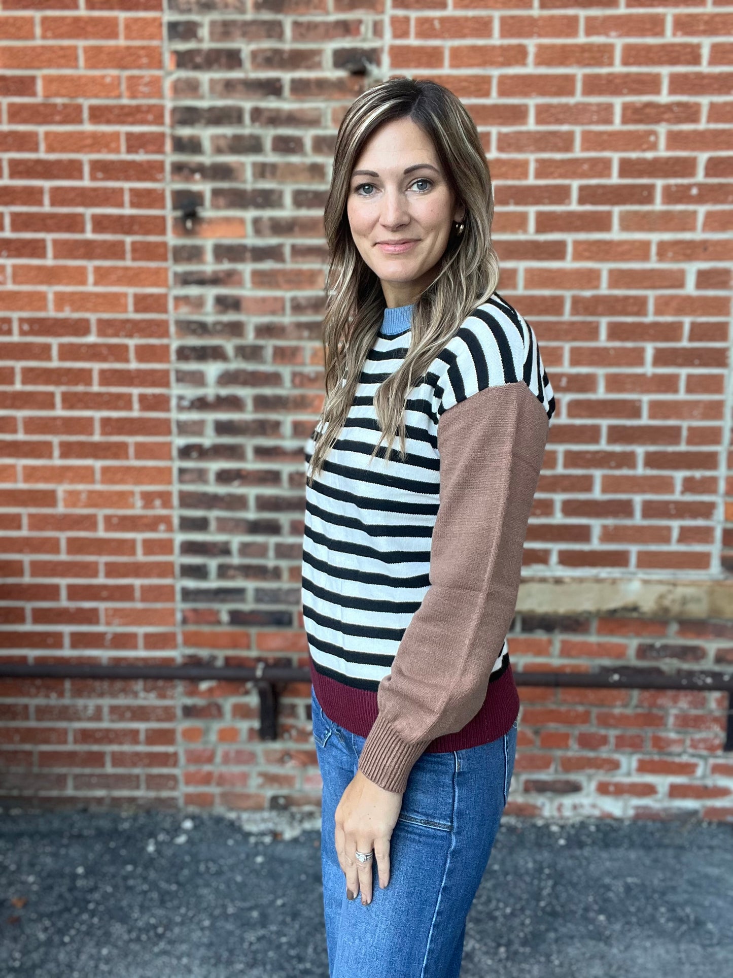 The Melia Color Block Knit Sweater