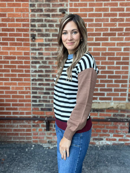 The Melia Color Block Knit Sweater