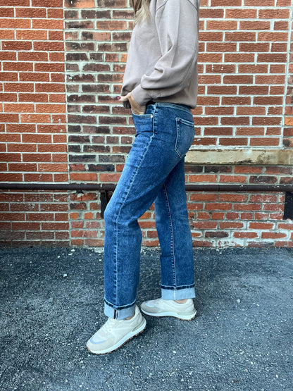 The Calo Cuffed Straight Leg Jeans