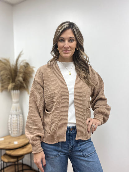 The Maxten Open Front Textured Cardigan