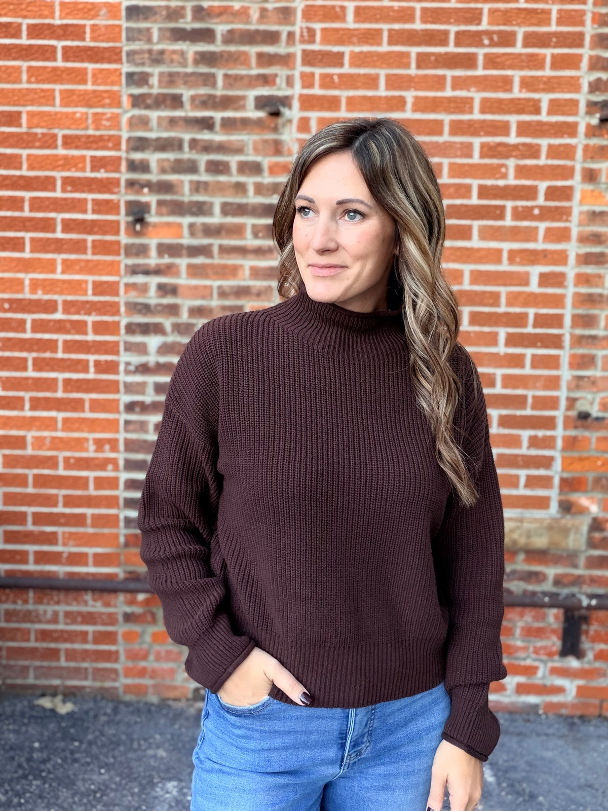 The Sullivan Rolled Mock Neck Sweater