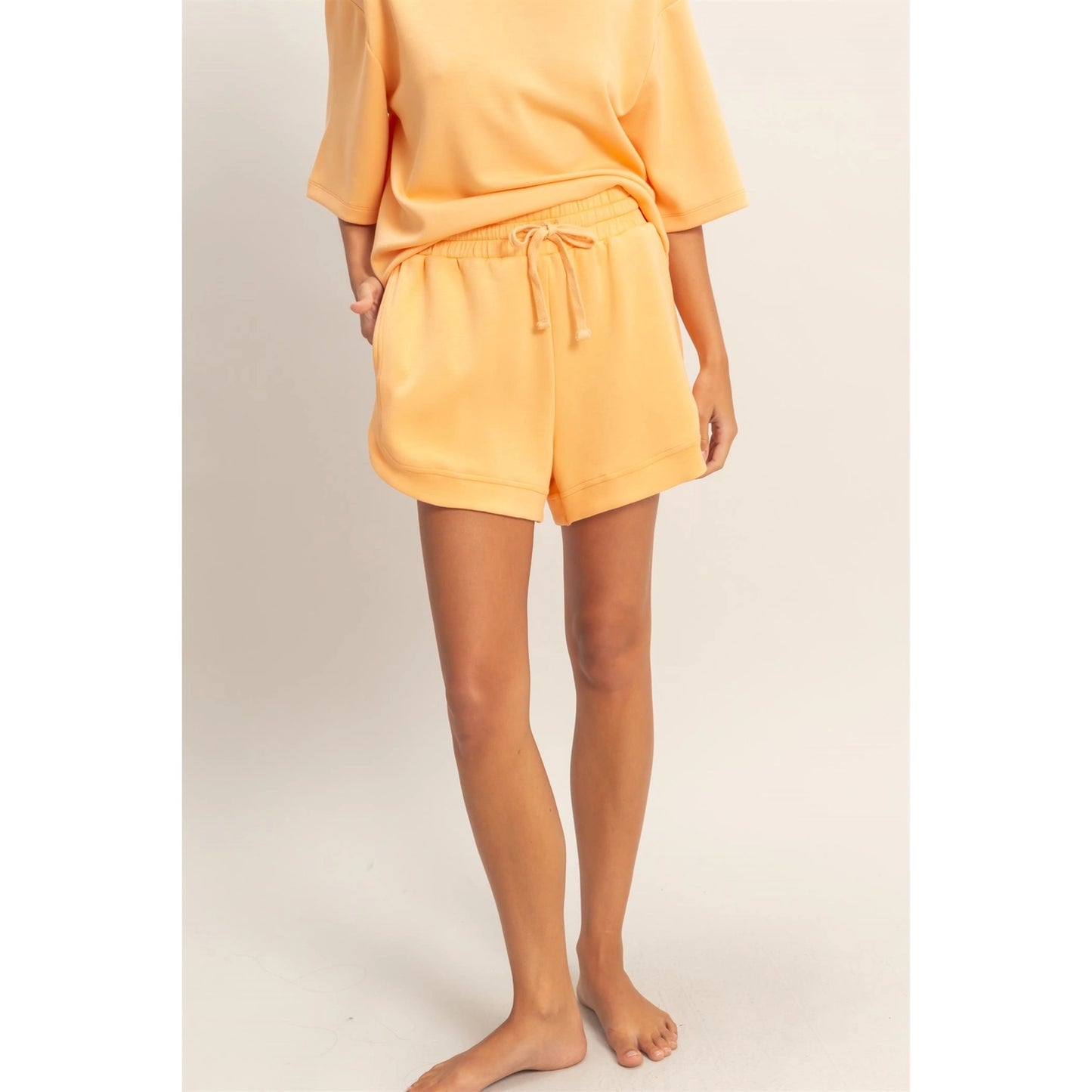 The Naia Loose Fit Elastic Lounge Shorts