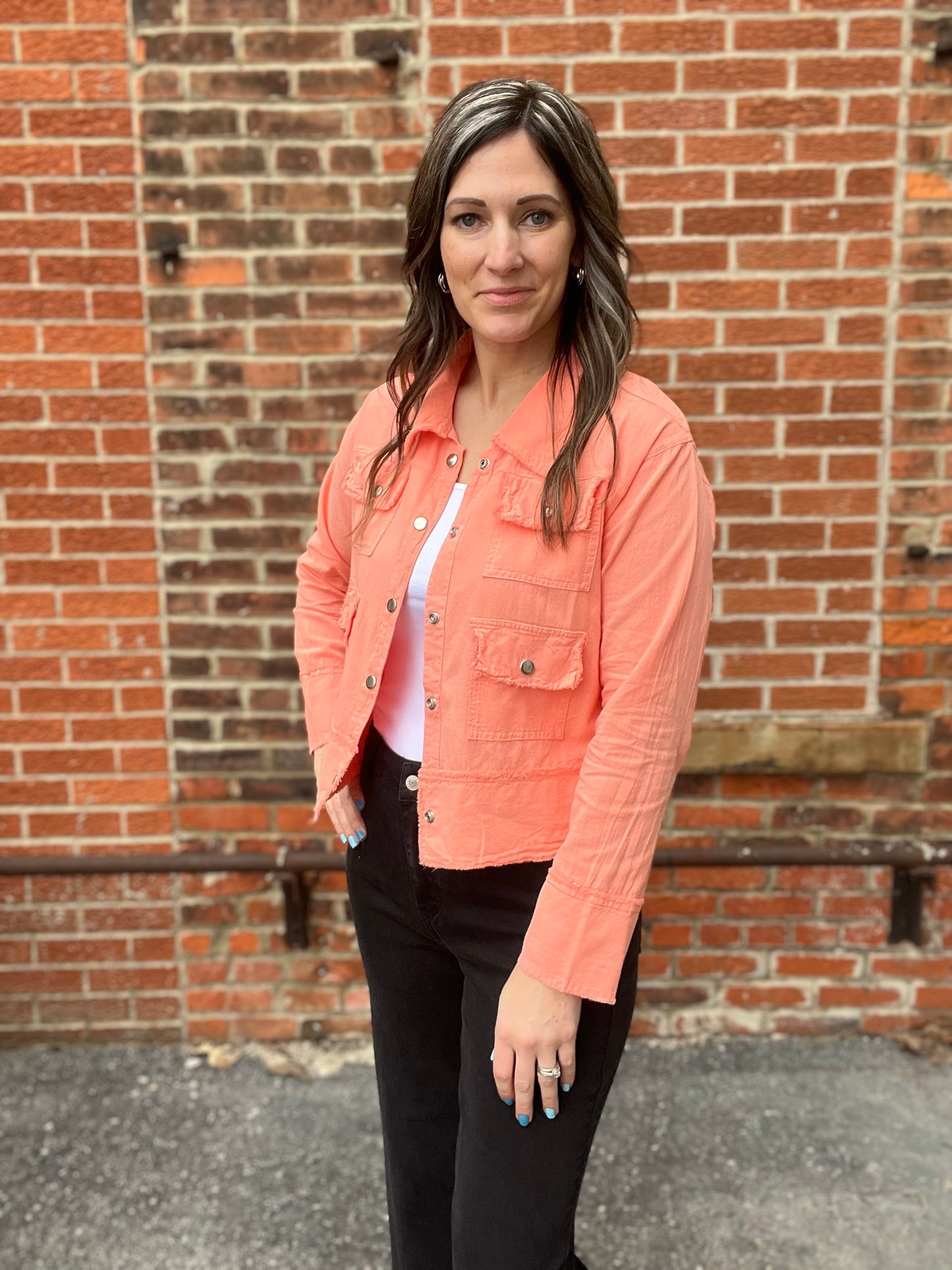 The Halyra Cotton Utility Crop Jacket