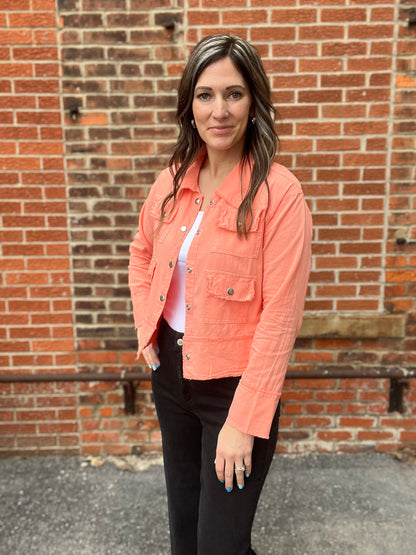 The Halyra Cotton Utility Crop Jacket