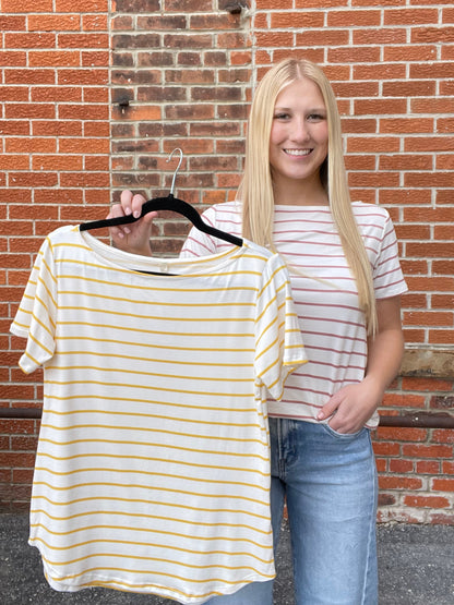 The Adams Soft Fabric Boat Neck Top