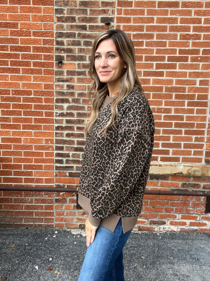 The Mocha Miles Leopard Pullover