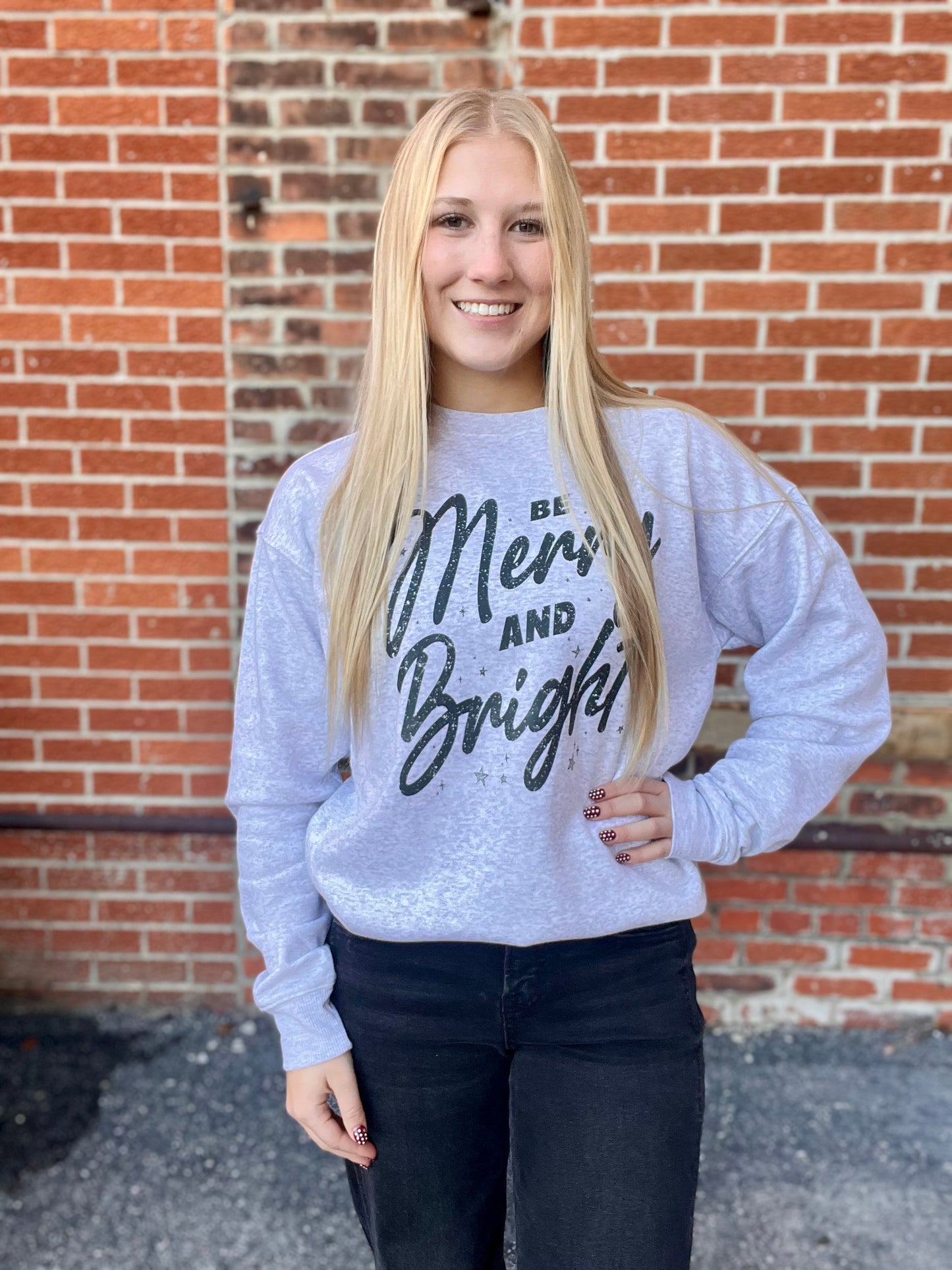 The Merry And Bright Holiday Pullover Sweatshirt