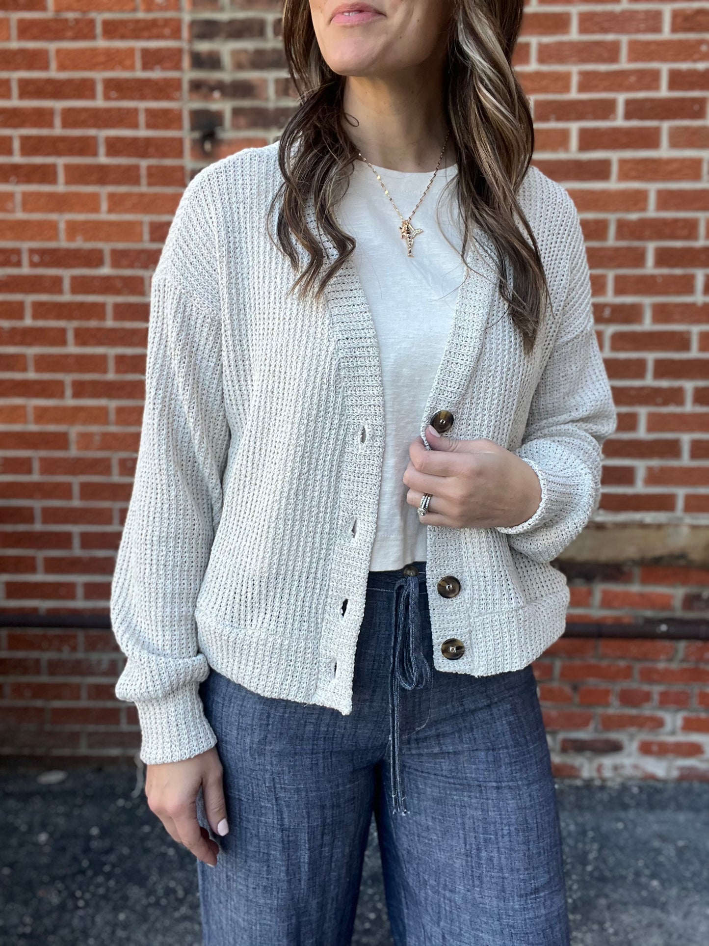 The Sable Button Down Cropped Cardigan