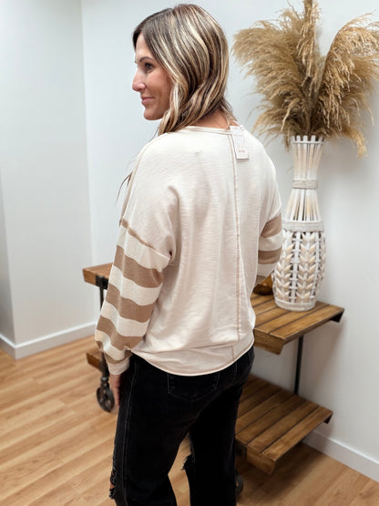 The Banks Stripe and Solid Mixed Top