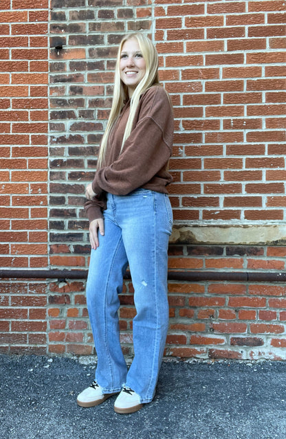 The Reese High Rise Slim Straight Leg