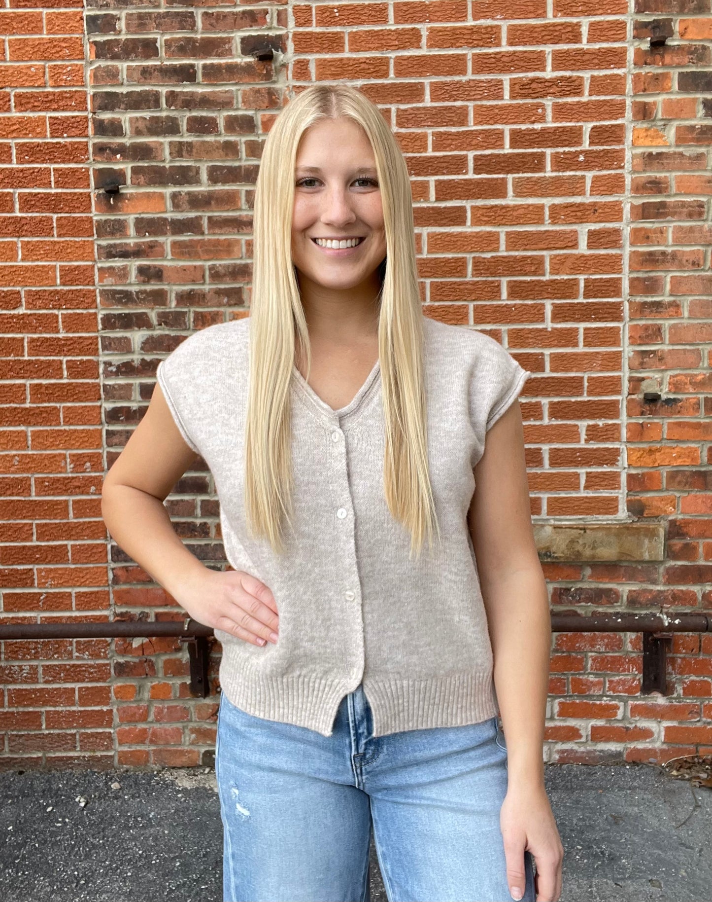 The Harlow Sleeveless Knit Cardigan Sweater
