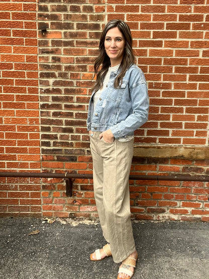 The Wrenley Wide Leg Barrel Denim
