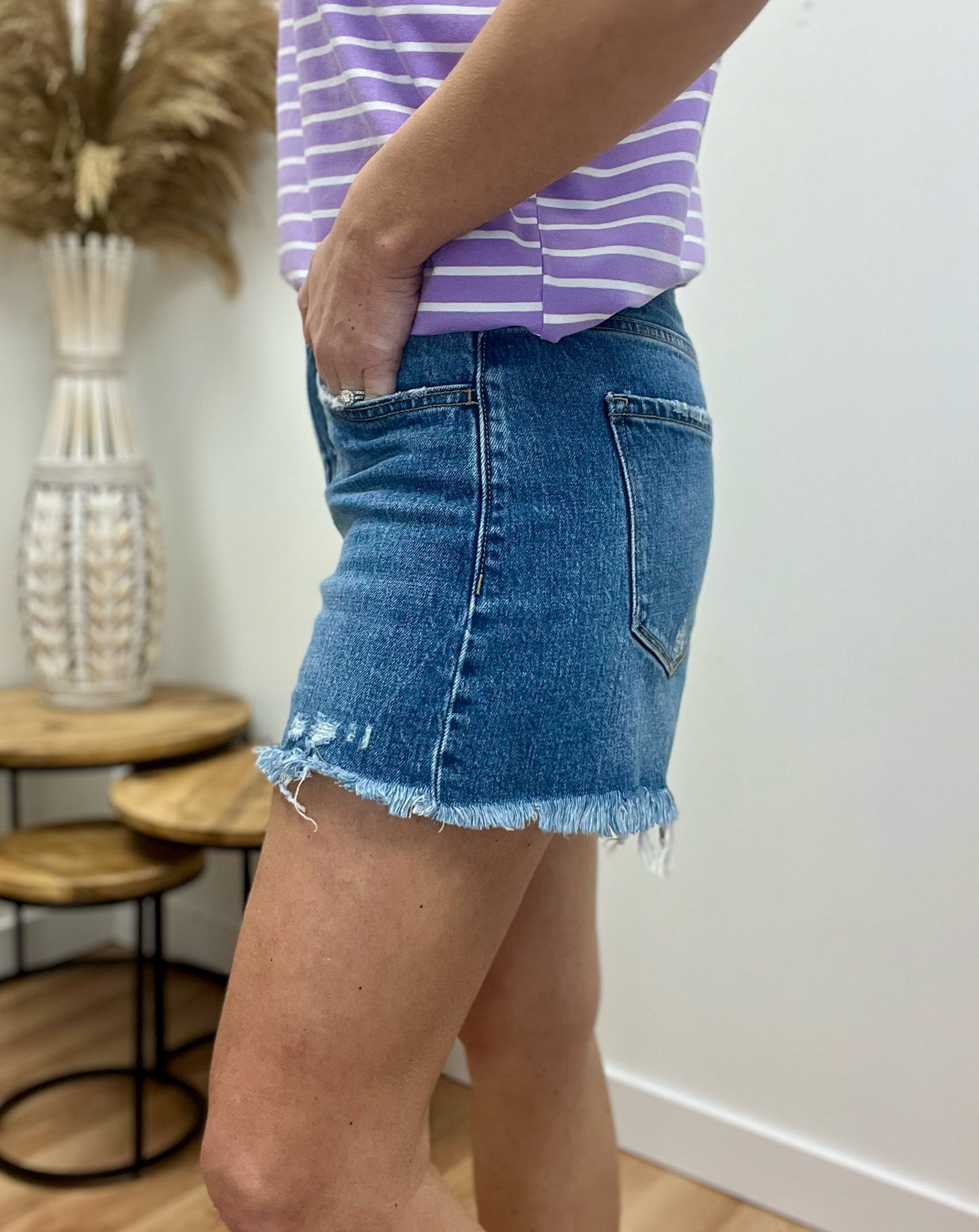The Douro Denim High Rise Shorts