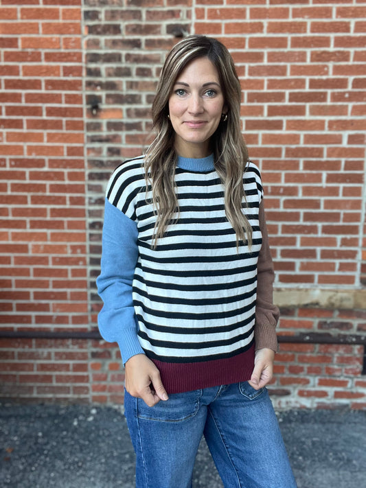 The Melia Color Block Knit Sweater