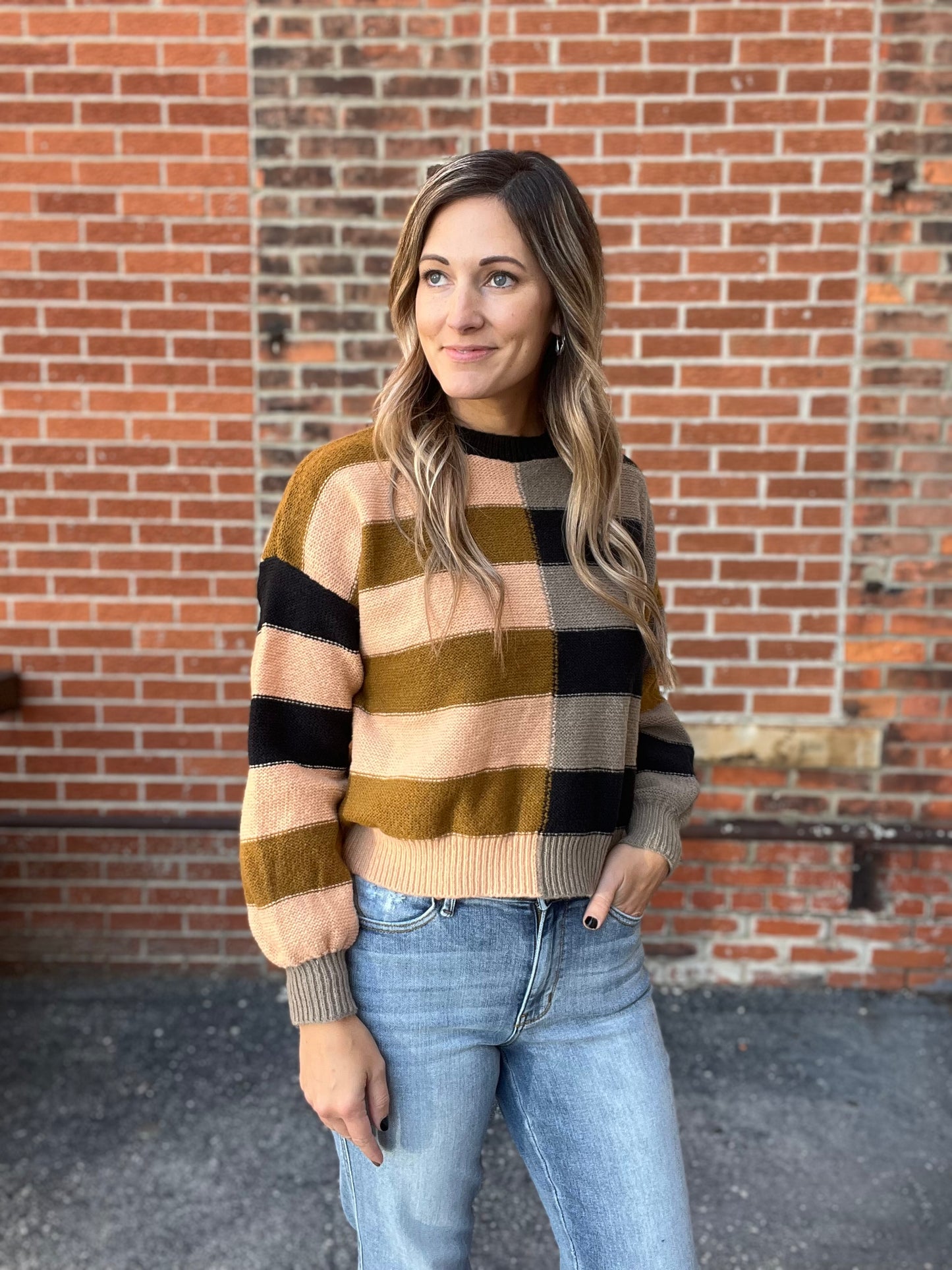 The Stripe Half Block Sweater