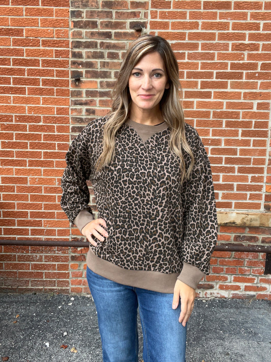 The Mocha Miles Leopard Pullover