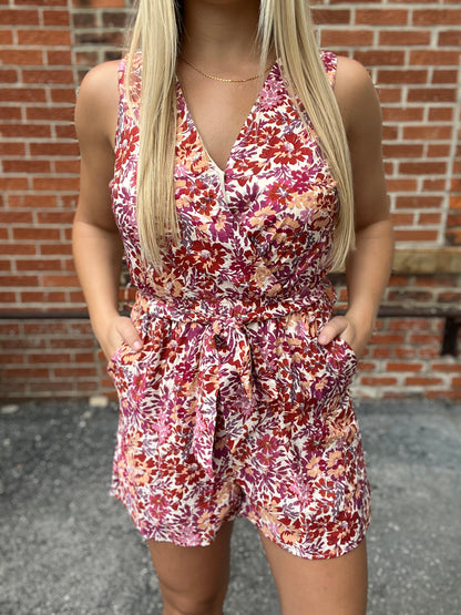The Zeyla Multi-Color Floral Print Romper