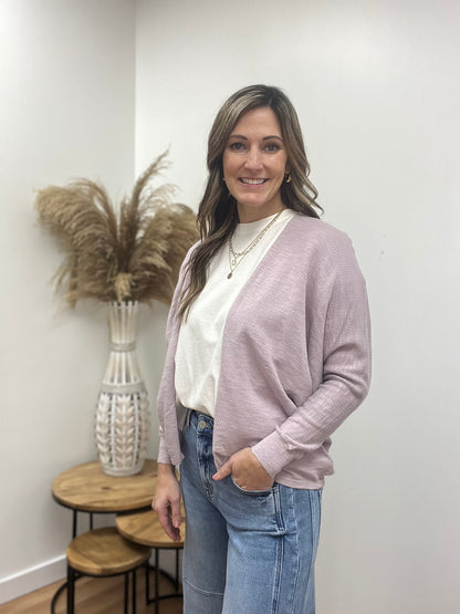 The Kaylynn Dolman Sleeve Slub Cardigan