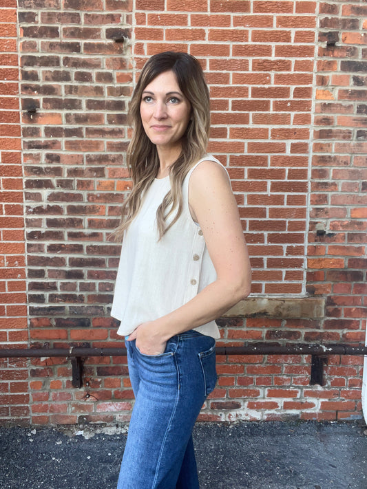 The Boston Side Button Tank Top