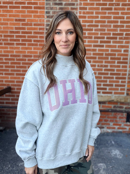 Buckeye Oversized Mock Neck Crew
