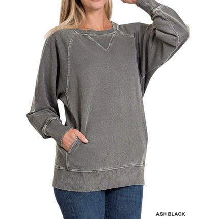 BEST SELLER! Mineral Wash Pullover Sweatshirt