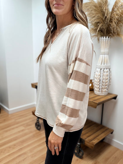 The Banks Stripe and Solid Mixed Top