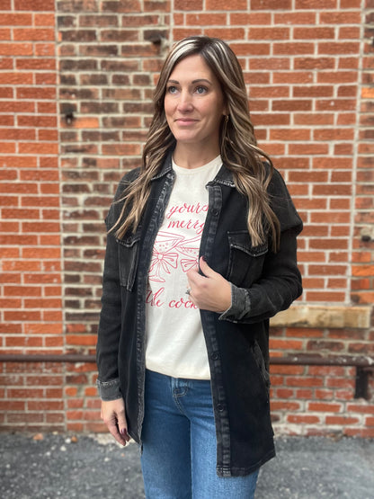 The Milo Thermal Mineral Wash Button Down Shacket