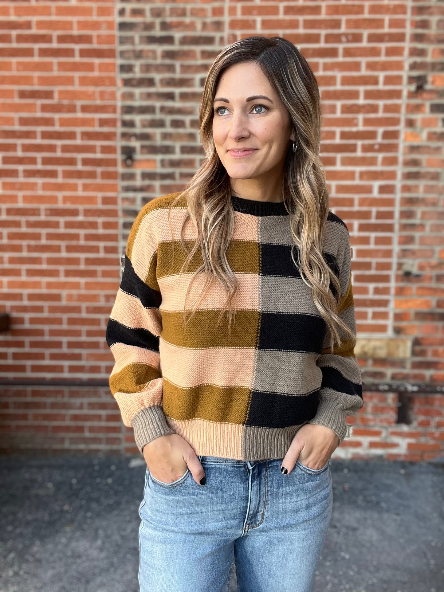 The Stripe Half Block Sweater