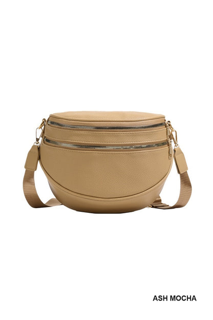 Vegan Leather Double Zip Bum Bag