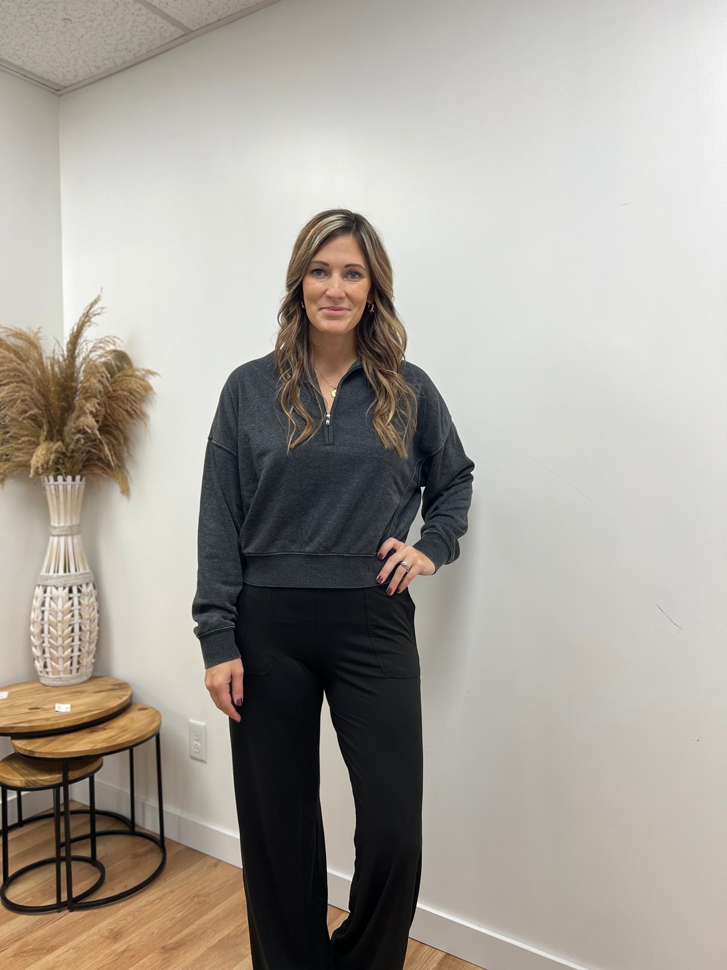 The Kelan Mineral Washed Quarter Zip