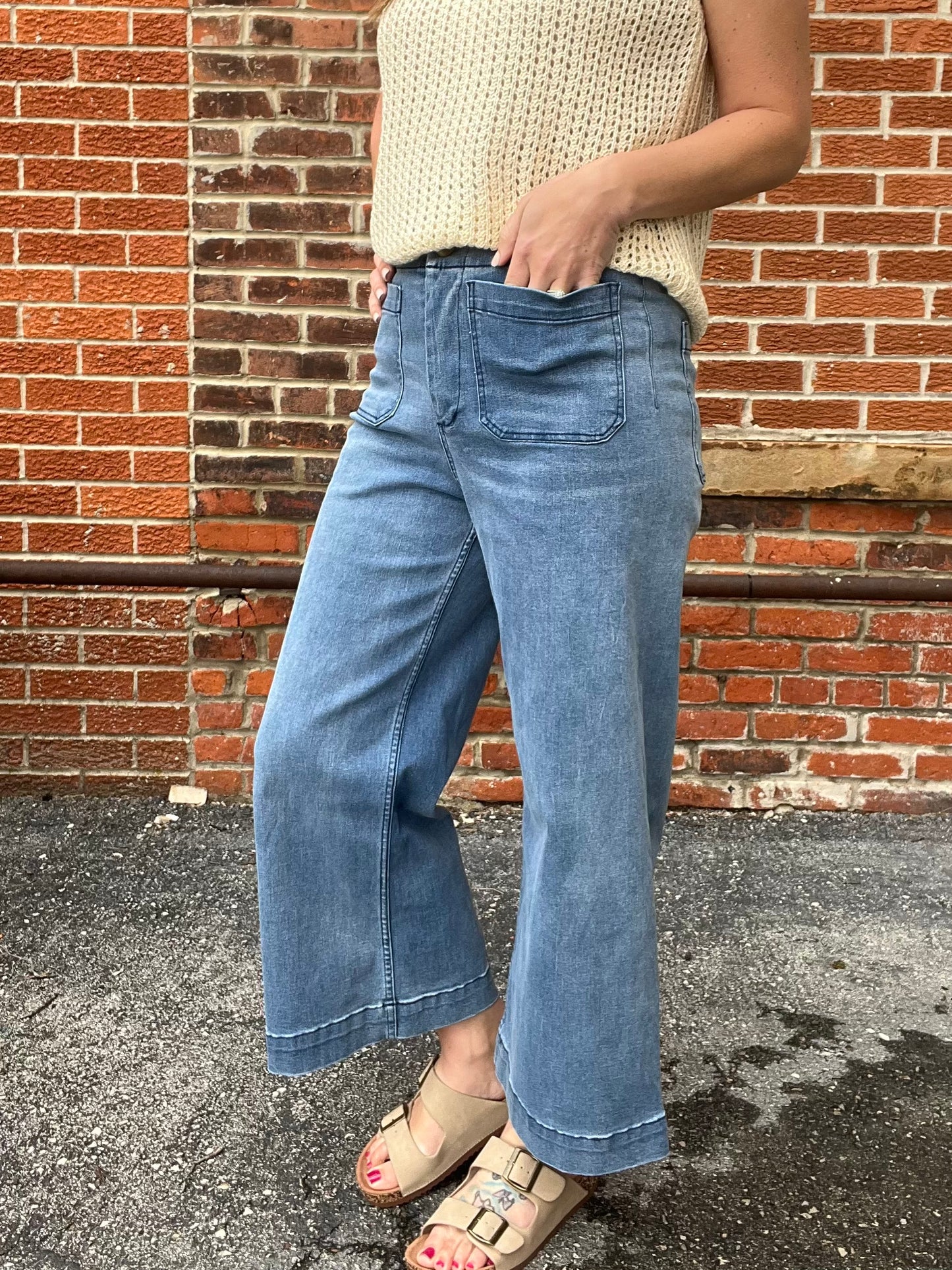The Lettie Dark Denim Straight Leg Jeans