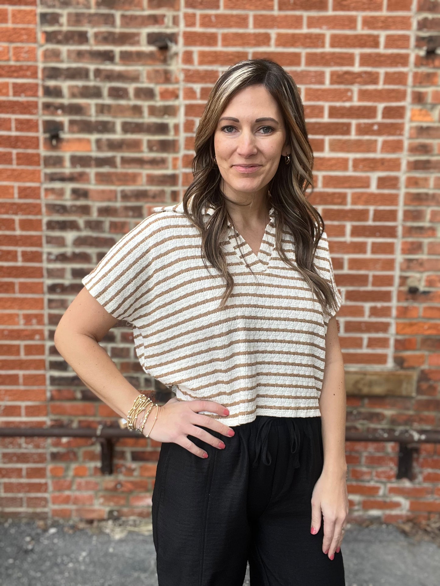 The Isla Short Sleeve Collared Top