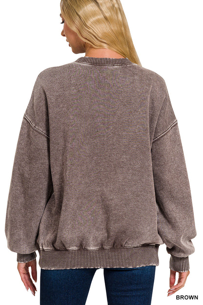 BEST SELLER! Mineral Wash Oversized Pullover Sweatshirt