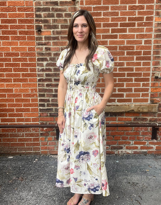 The Solene Midi Floral Dress