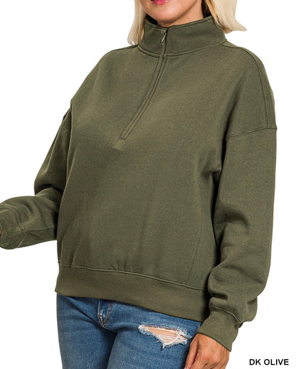 The Romi Curvy 1/4 Zip Pullover Sweatshirt