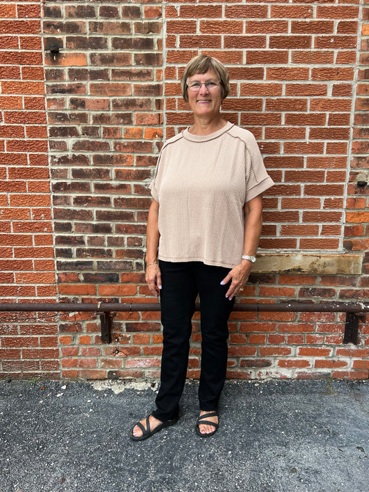 The Briar Mocha Ribbed Top