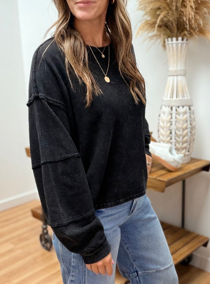 The Adelaide Raw Edge Crewneck