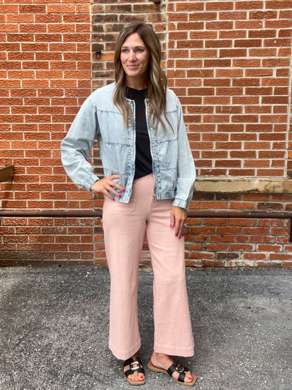The Lux Tiered Layers Washed Denim Jacket