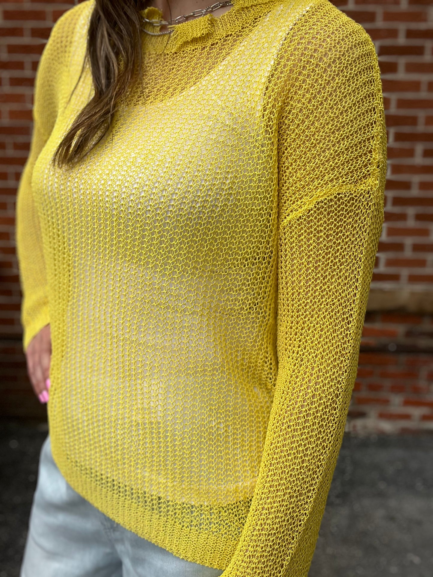 The Marlowe Crochet Knit Long Sleeve Top
