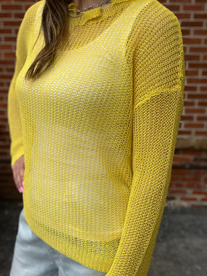 The Marlowe Crochet Knit Long Sleeve Top