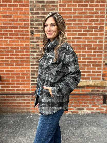 The Gregory Black Plaid Shacket