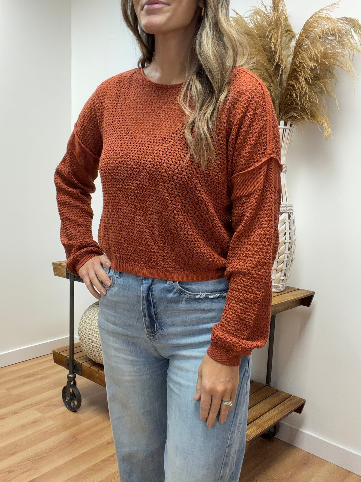 The Rolan Rustic Hollow Knit Sweater