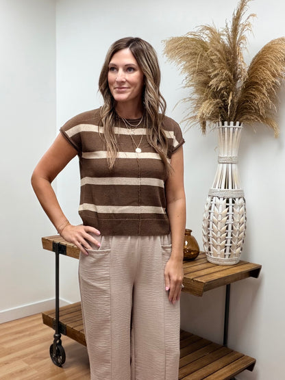 The Shay Striped Short Sleeve Sweater