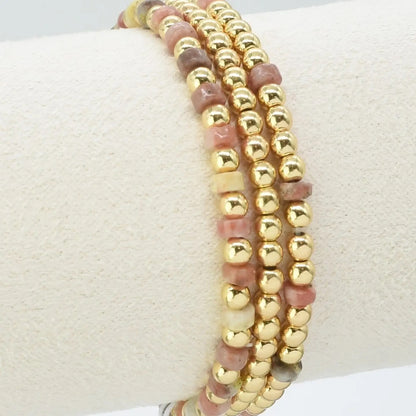 Semi Precious Stretch Bracelets Set Of Three